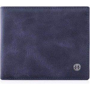 Mens Wallets Bifold Leather with Coin Pocket Rfid Blocking, Navy, Classic